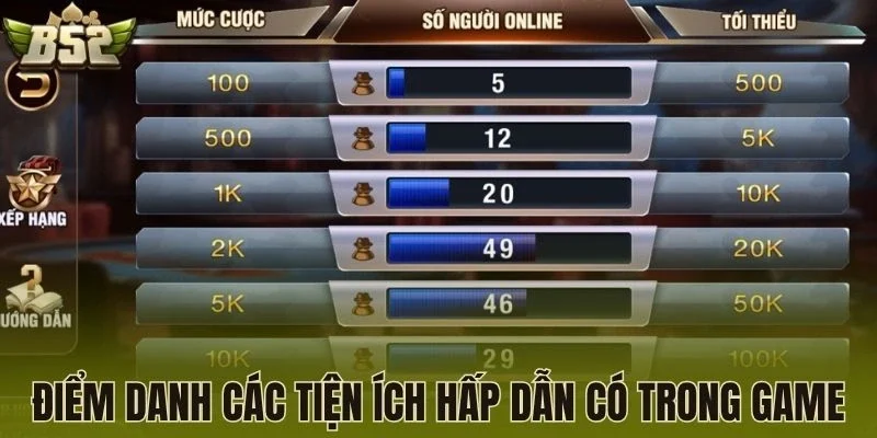 Điểm danh các tiện ích hấp dẫn có trong game