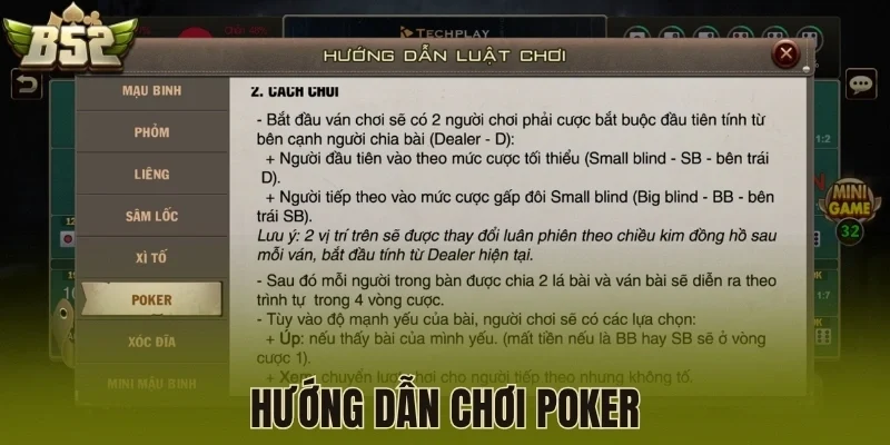 Hướng dẫn chơi Poker