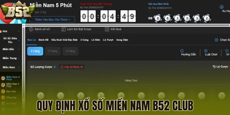 Quy định xổ số miền Nam B52 Club