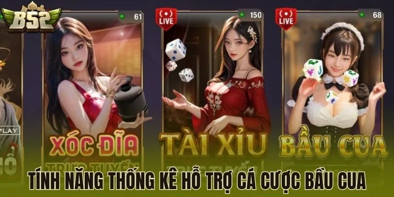Tính năng thống kê hỗ trợ cá cược Bầu cua