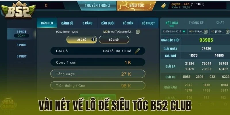 Vài nét về lô đề siêu tốc B52 Club