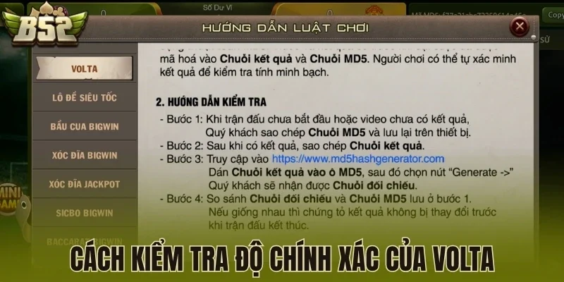 Cách kiểm tra độ chính xác của Volta