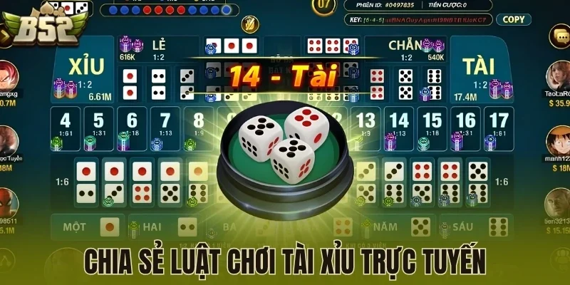 Chia sẻ luật chơi tài xỉu trực tuyến
