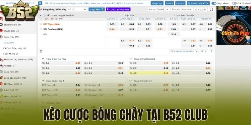 Kèo cược bóng chày tại B52 Club