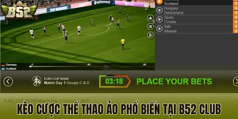 Kèo cược thể thao ảo phổ biến tại B52 Club