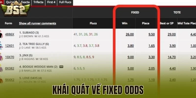 Khái quát về Fixed Odds