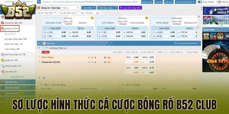 Sơ lược hình thức cá cược bóng rổ B52 Club